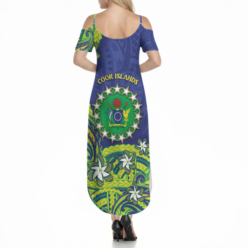Cook Islands Language Week Summer Maxi Dress Flying Fish 15 Stars Tribal Patterns