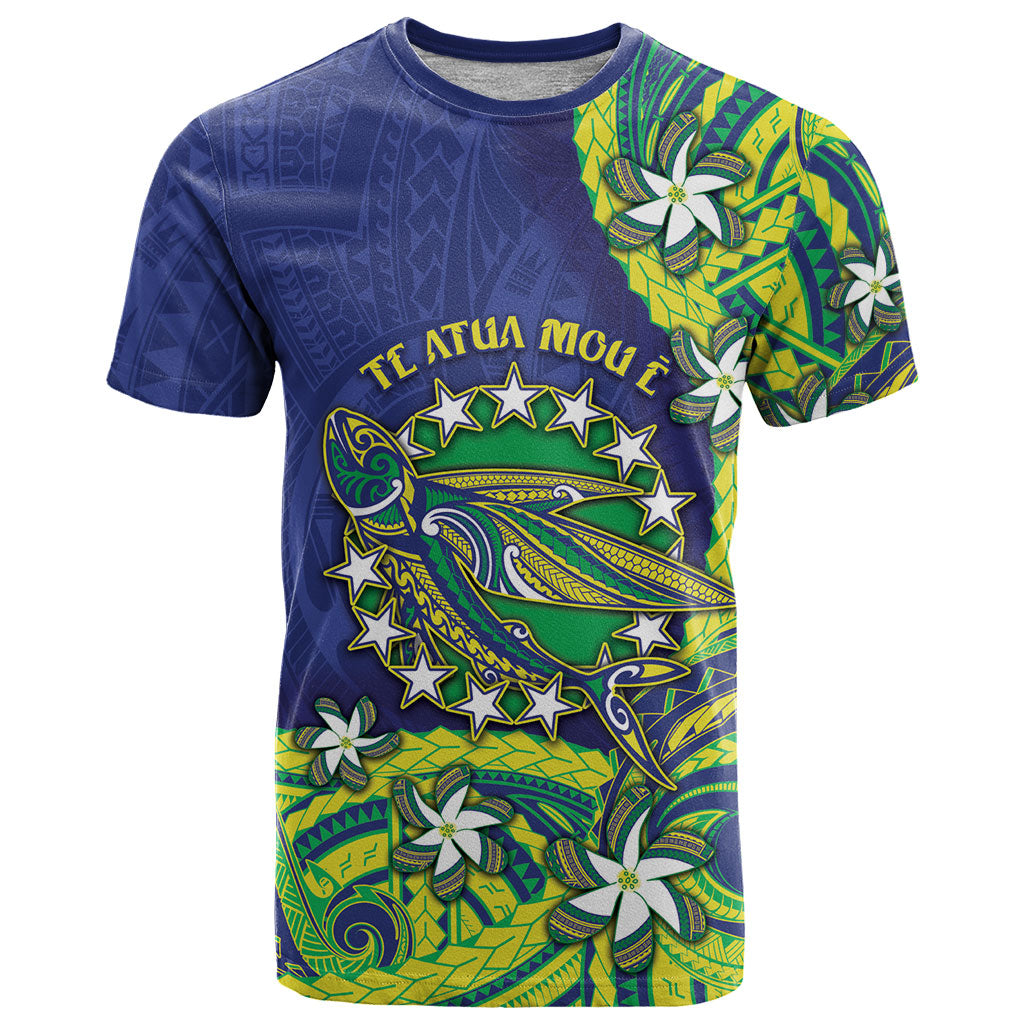 Cook Islands Language Week T Shirt Flying Fish 15 Stars Tribal Patterns DT05 Green - Polynesian Pride