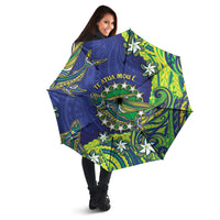 Cook Islands Language Week Umbrella Flying Fish 15 Stars Tribal Patterns
