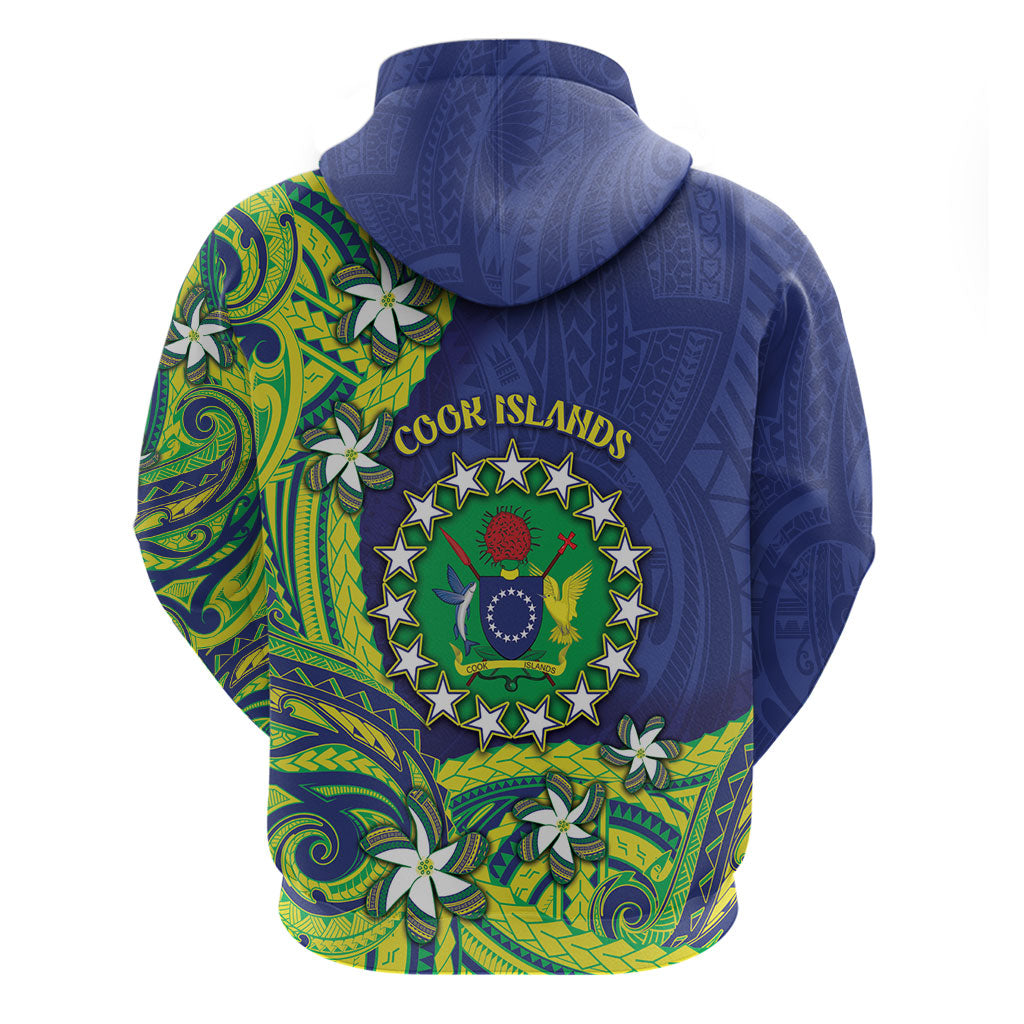 Cook Islands Language Week Zip Hoodie Flying Fish 15 Stars Tribal Patterns