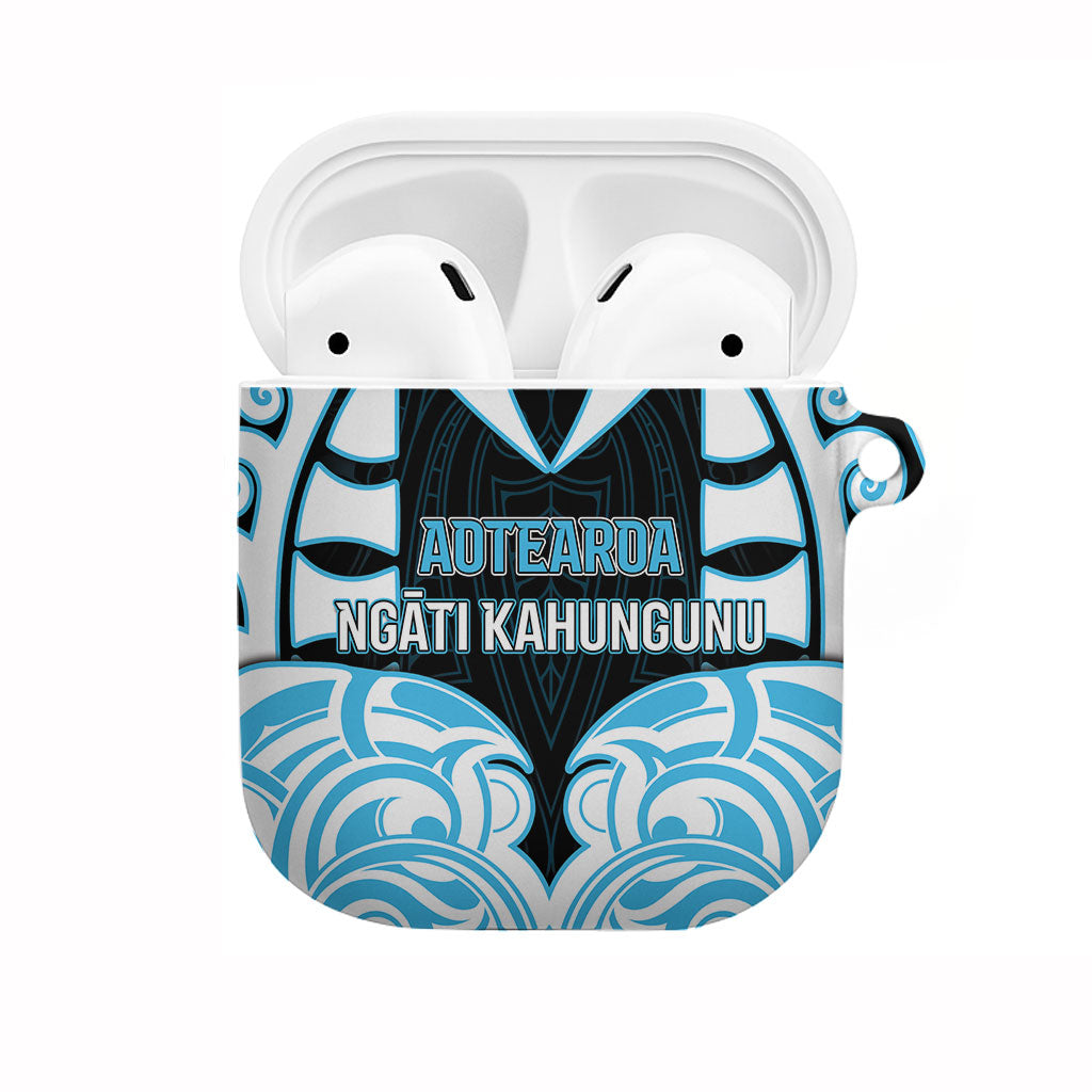 Aotearoa Ngati Kahungunu AirPods Case New Zealand Traditional Maori Pattern DT05 Blue - Polynesian Pride