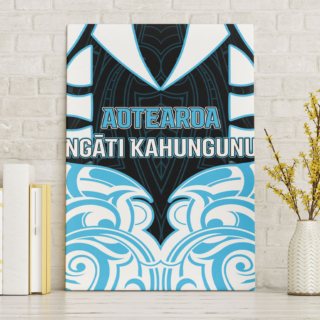 Aotearoa Ngati Kahungunu Canvas Wall Art New Zealand Traditional Maori Pattern DT05 Without Frame Blue - Polynesian Pride