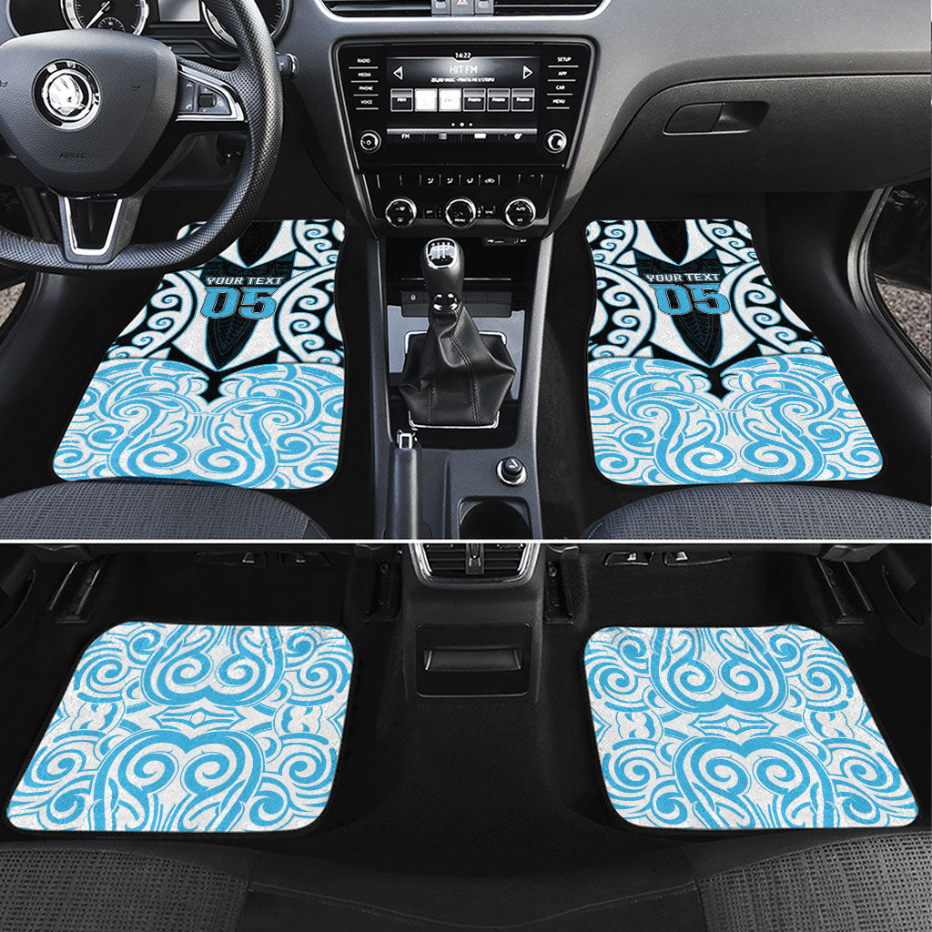 Custom Aotearoa Ngati Kahungunu Car Mats New Zealand Traditional Maori Pattern DT05 Set 4pcs Blue - Polynesian Pride