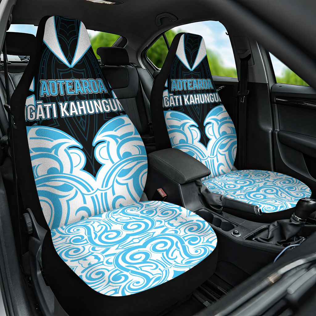 Aotearoa Ngati Kahungunu Car Seat Cover New Zealand Traditional Maori Pattern DT05 One Size Blue - Polynesian Pride