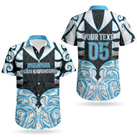 Custom Aotearoa Ngati Kahungunu Couples Matching Off The Shoulder Long Sleeve Dress and Hawaiian Shirt New Zealand Traditional Maori Pattern