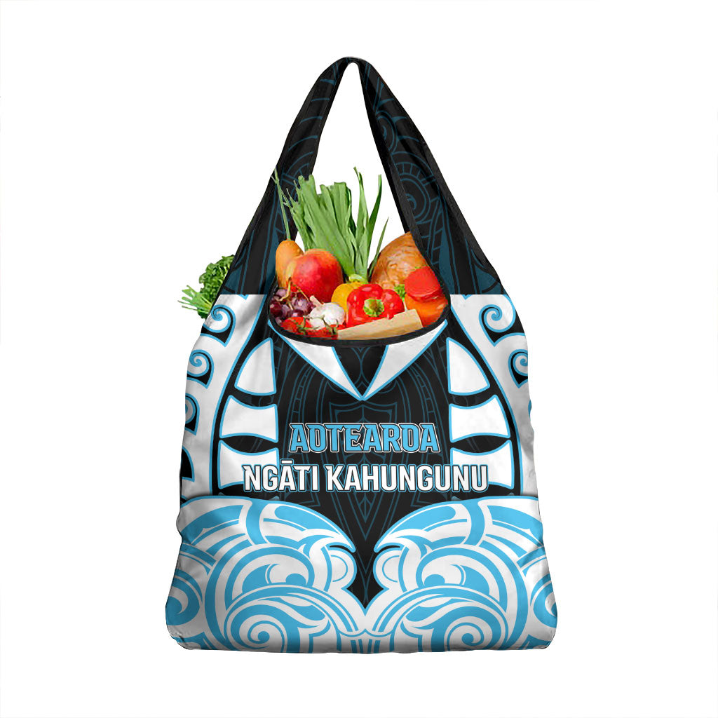 Aotearoa Ngati Kahungunu Grocery Bag New Zealand Traditional Maori Pattern DT05 1-pack One Size Blue - Polynesian Pride