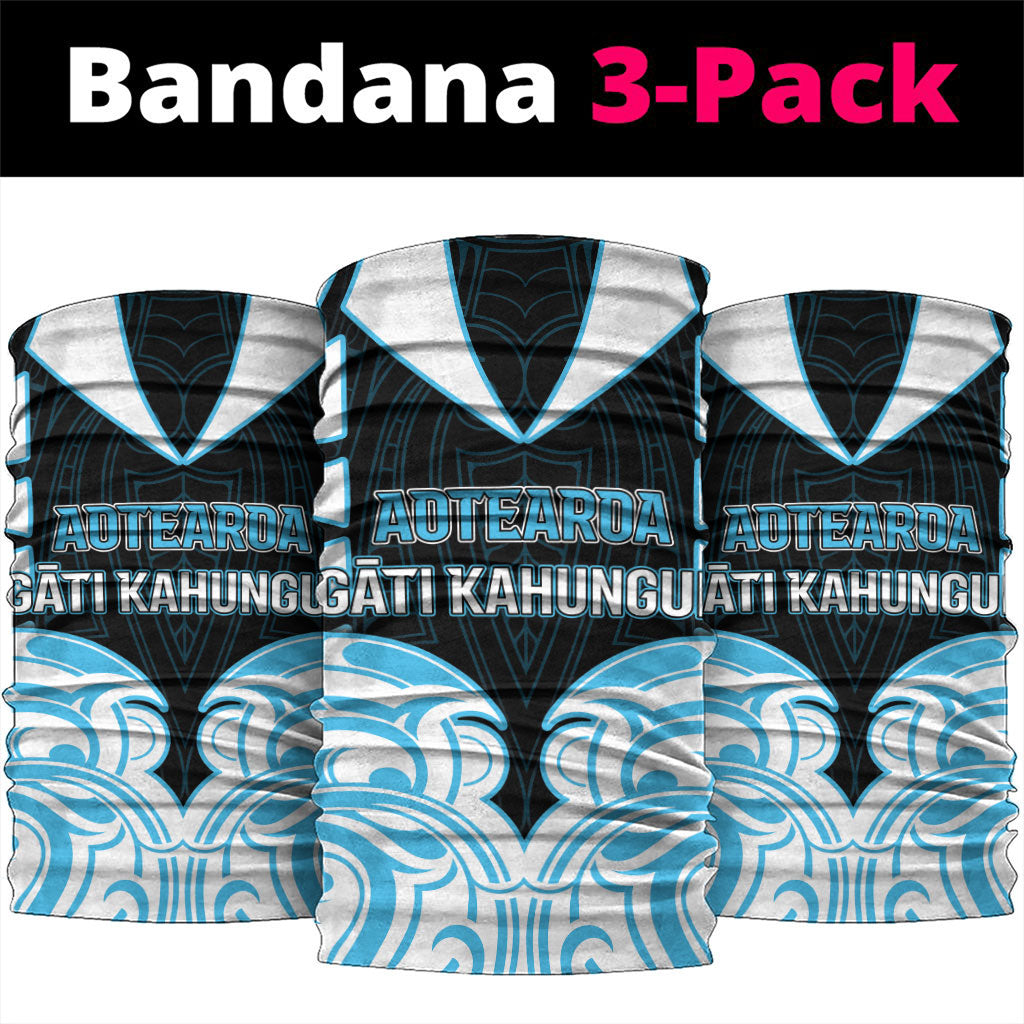Aotearoa Ngati Kahungunu Neck Gaiter New Zealand Traditional Maori Pattern DT05 package One Size: 25*50cm Blue - Polynesian Pride