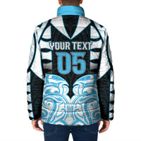 Custom Aotearoa Ngati Kahungunu Padded Jacket New Zealand Traditional Maori Pattern
