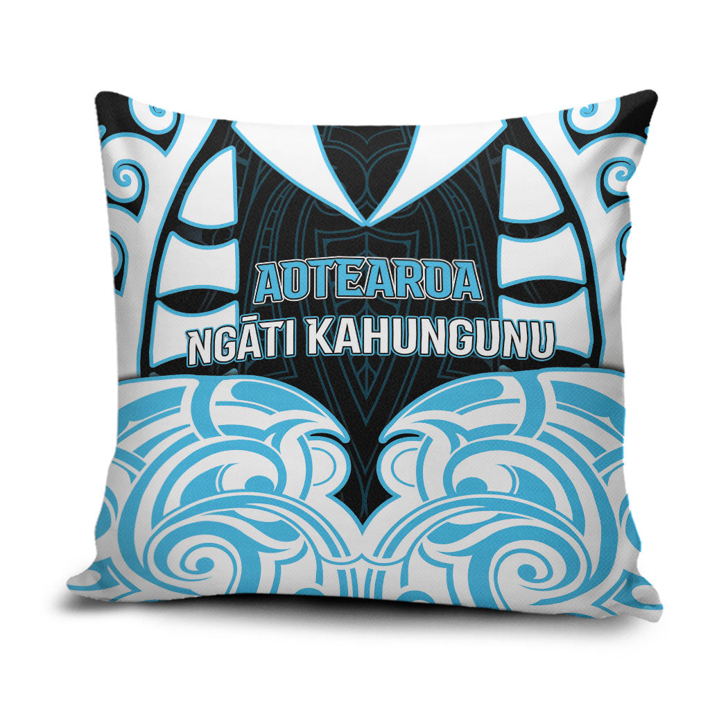 Aotearoa Ngati Kahungunu Pillow Cover New Zealand Traditional Maori Pattern DT05 Blue - Polynesian Pride