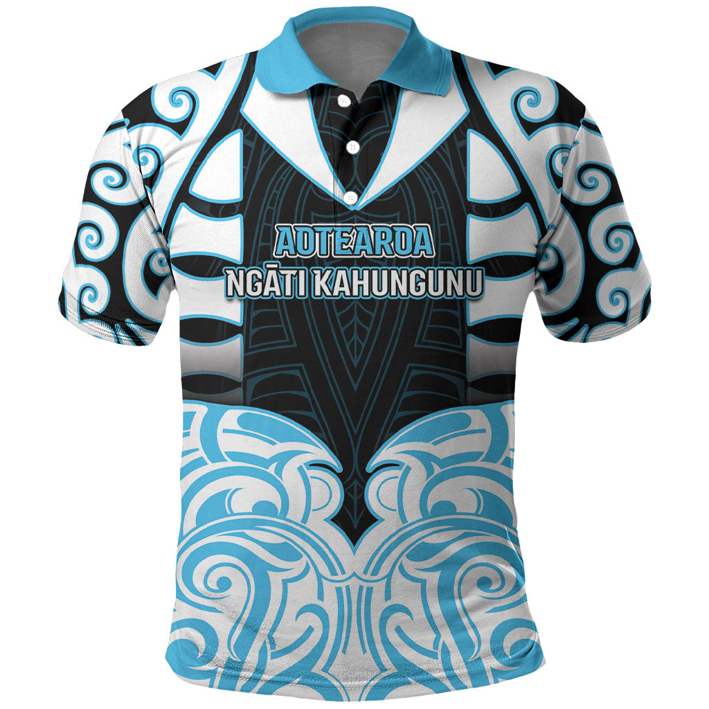 Custom Aotearoa Ngati Kahungunu Polo Shirt New Zealand Traditional Maori Pattern