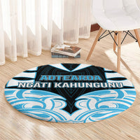 Aotearoa Ngati Kahungunu Round Carpet New Zealand Traditional Maori Pattern