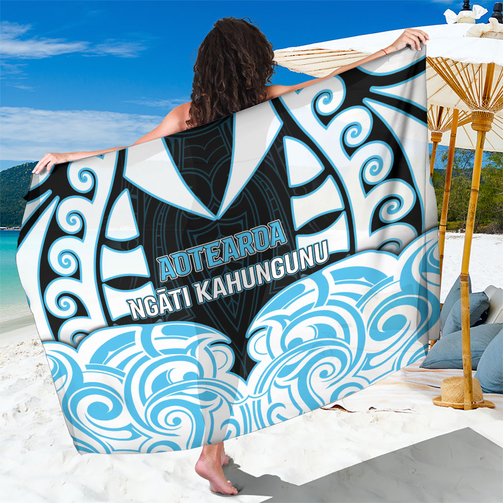 Aotearoa Ngati Kahungunu Sarong New Zealand Traditional Maori Pattern DT05 One Size 44 x 66 inches Blue - Polynesian Pride
