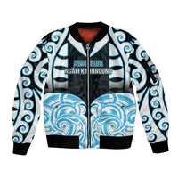 Custom Aotearoa Ngati Kahungunu Sleeve Zip Bomber Jacket New Zealand Traditional Maori Pattern