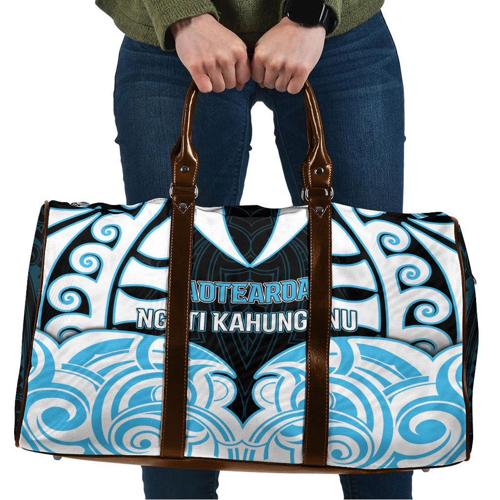 Aotearoa Ngati Kahungunu Travel Bag New Zealand Traditional Maori Pattern DT05 Blue - Polynesian Pride