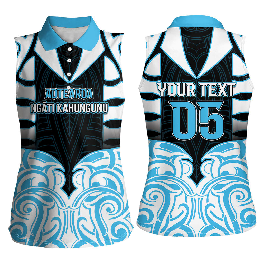 Custom Aotearoa Ngati Kahungunu Women Sleeveless Polo Shirt New Zealand Traditional Maori Pattern