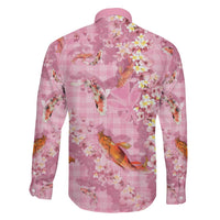 Pink Palaka Hawaiian And Japanese Family Matching Summer Maxi Dress and Hawaiian Shirt Sakura Lei With Koi Fish DT05 - Polynesian Pride