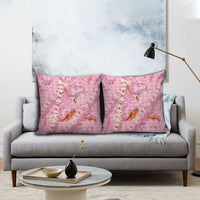 Pink Palaka Hawaiian And Japanese Pillow Cover Sakura Lei With Koi Fish DT05 - Polynesian Pride