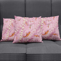 Pink Palaka Hawaiian And Japanese Pillow Cover Sakura Lei With Koi Fish DT05 - Polynesian Pride