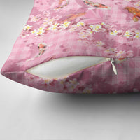 Pink Palaka Hawaiian And Japanese Pillow Cover Sakura Lei With Koi Fish DT05 - Polynesian Pride