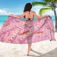 Pink Palaka Hawaiian And Japanese Sarong Sakura Lei With Koi Fish DT05 - Polynesian Pride