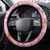 Pink Palaka Hawaiian And Japanese Steering Wheel Cover Sakura Lei With Koi Fish DT05 - Polynesian Pride