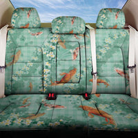 Green Palaka Hawaiian And Japanese Back Car Seat Cover Sakura Lei With Koi Fish - Polynesian Pride