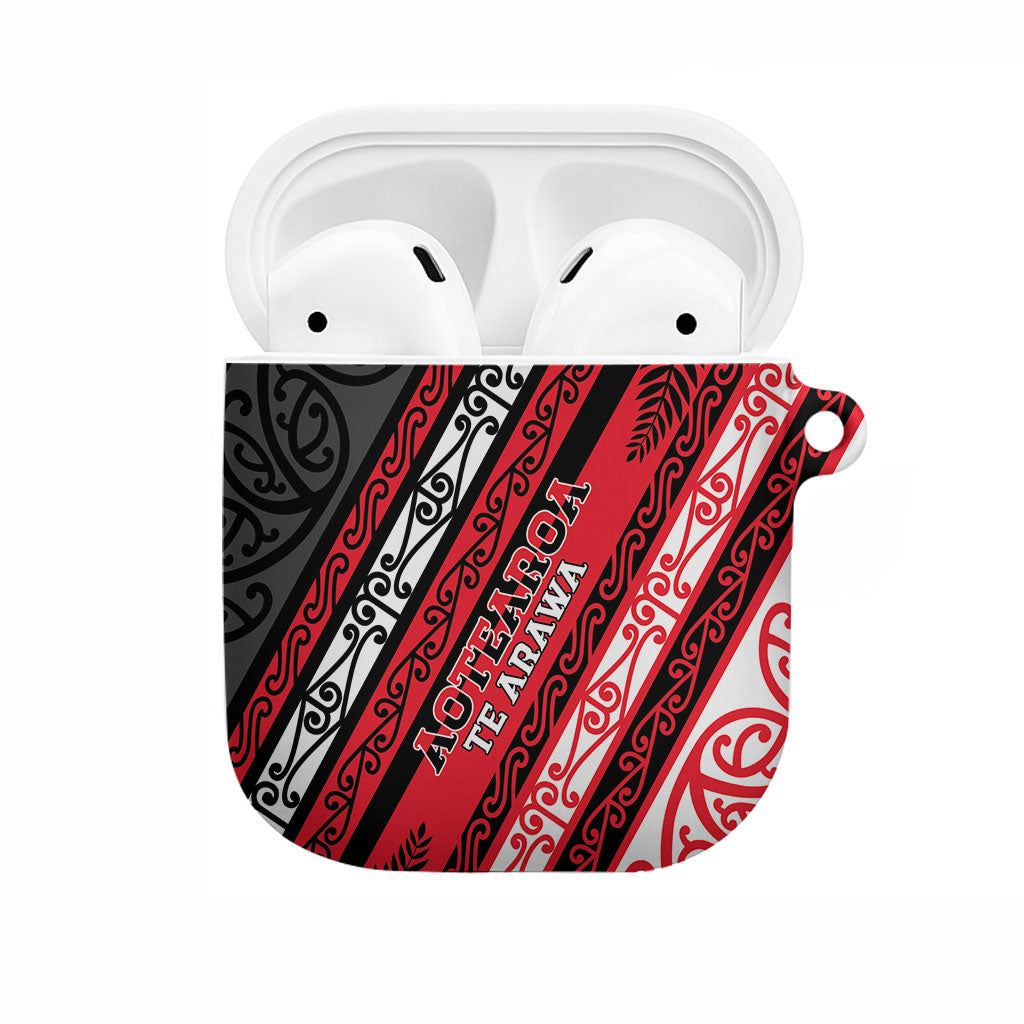 Aotearoa Te Arawa AirPods Case New Zealand Maori Tribal Fern Pattern DT05 Red - Polynesian Pride