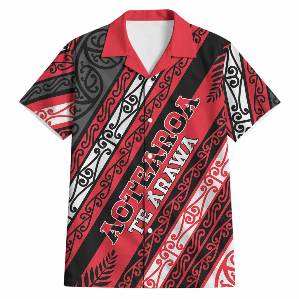 Personalised Aotearoa Te Arawa Hawaiian Shirt New Zealand Maori Tribal Fern Pattern DT05 Red - Polynesian Pride