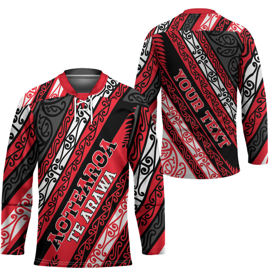 Personalised Aotearoa Te Arawa Hockey Jersey New Zealand Maori Tribal Fern Pattern