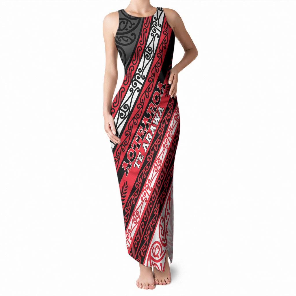 Personalised Aotearoa Te Arawa Tank Maxi Dress New Zealand Maori Tribal Fern Pattern