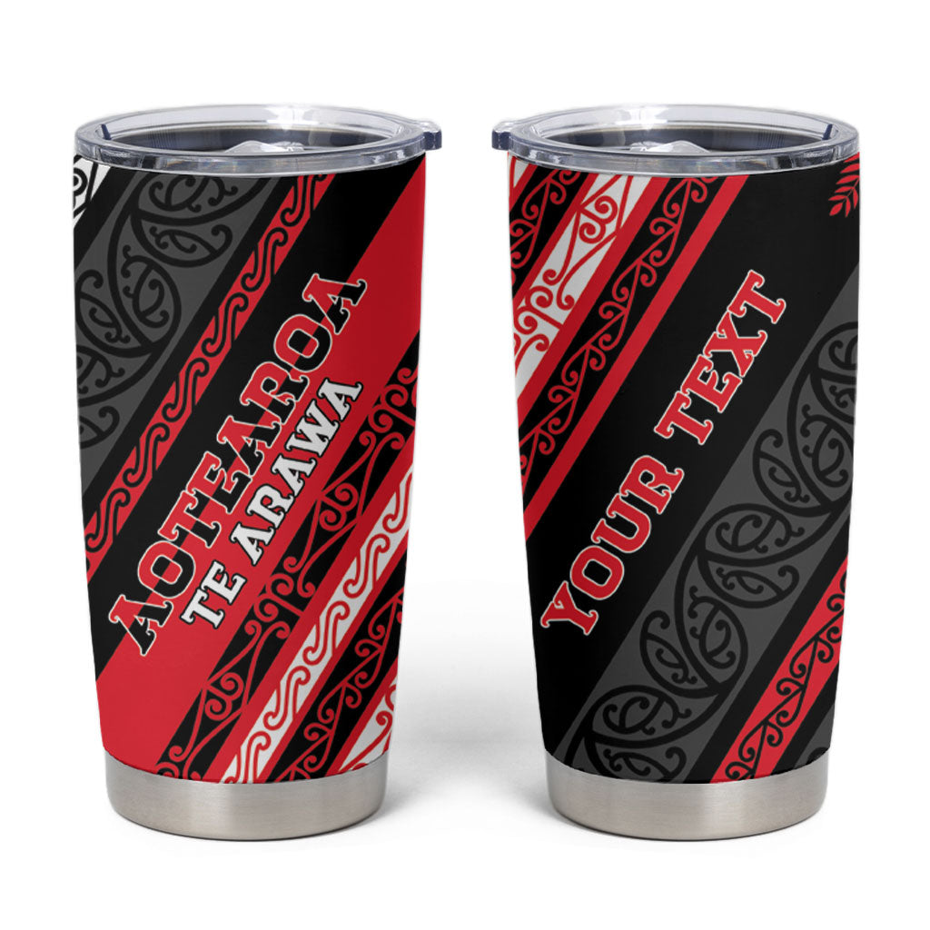 Personalised Aotearoa Te Arawa Tumbler Cup New Zealand Maori Tribal Fern Pattern DT05 Red - Polynesian Pride