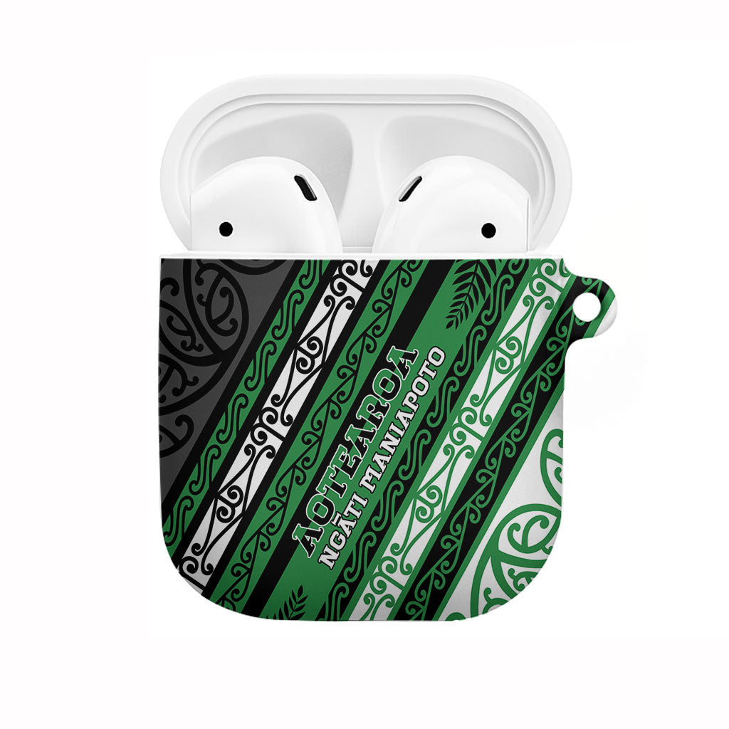 Aotearoa Ngati Maniapoto AirPods Case New Zealand Maori Tribal Fern Pattern DT05 Green - Polynesian Pride