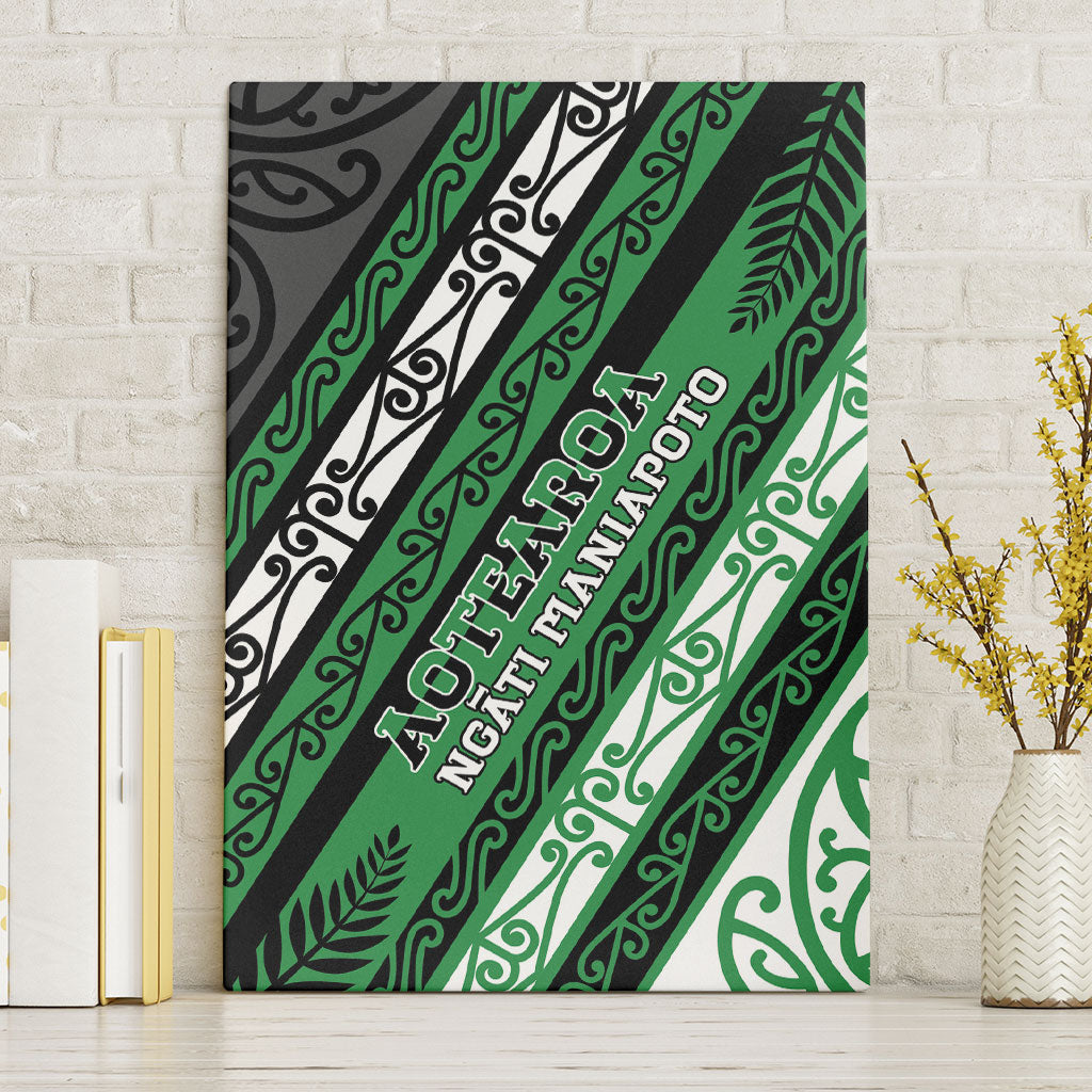 Aotearoa Ngati Maniapoto Canvas Wall Art New Zealand Maori Tribal Fern Pattern DT05 Without Frame Green - Polynesian Pride