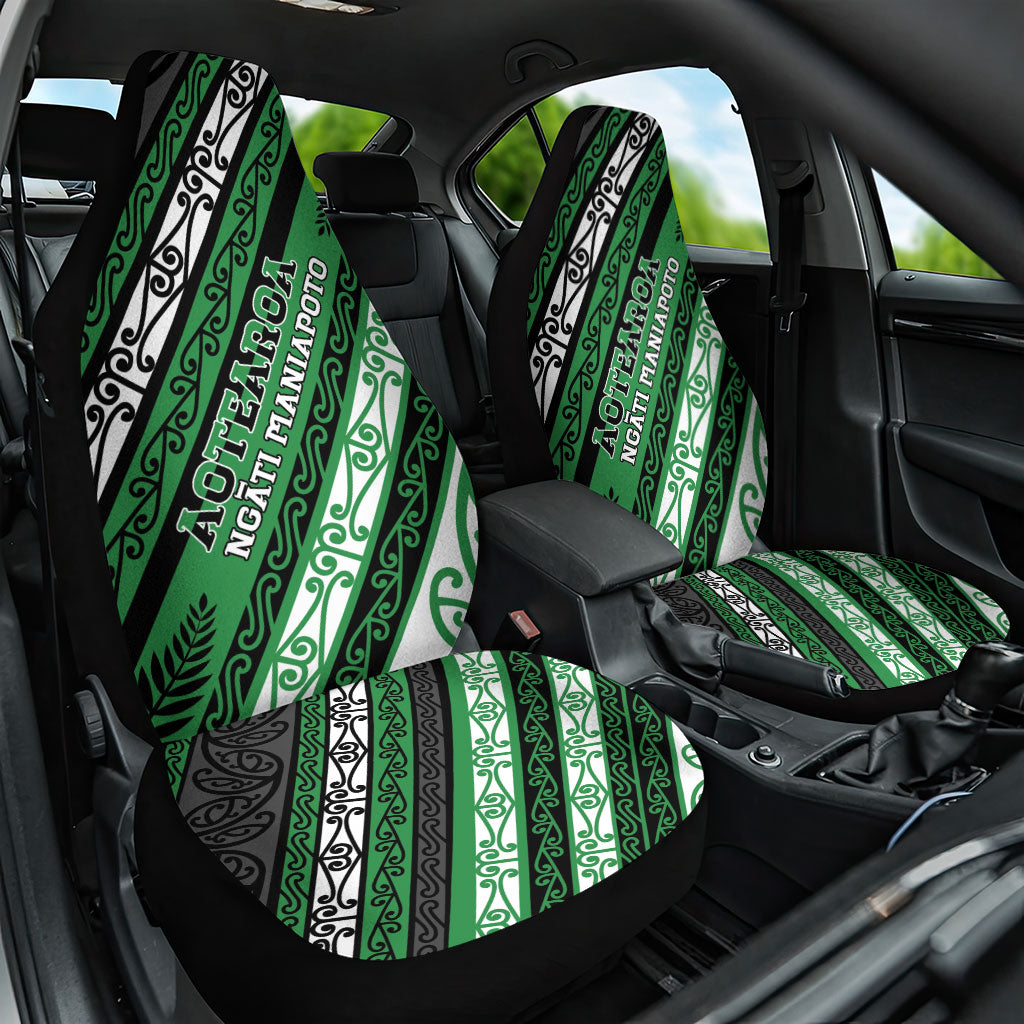 Aotearoa Ngati Maniapoto Car Seat Cover New Zealand Maori Tribal Fern Pattern DT05 One Size Green - Polynesian Pride