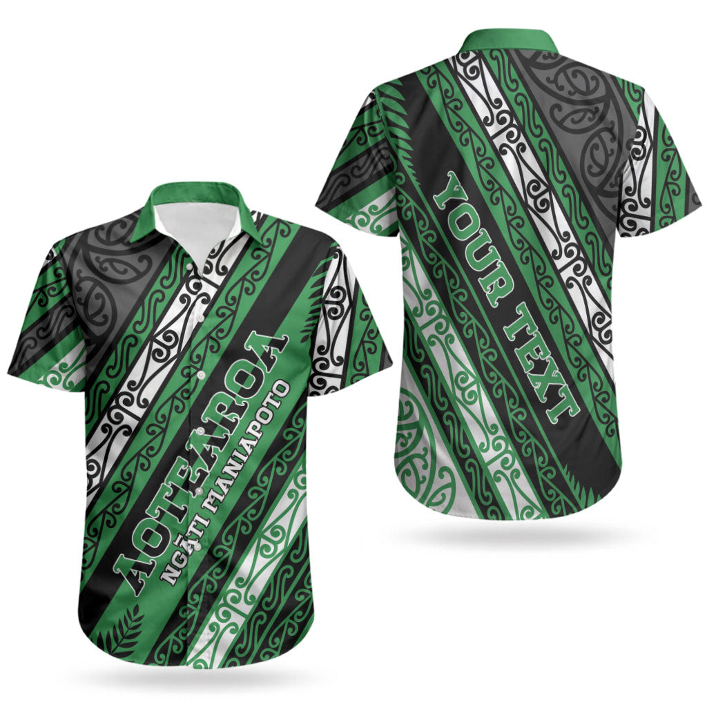 Personalised Aotearoa Ngati Maniapoto Couples Matching Short Sleeve Bodycon Dress and Hawaiian Shirt New Zealand Maori Tribal Fern Pattern