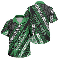 Personalised Aotearoa Ngati Maniapoto Family Matching Off Shoulder Short Dress and Hawaiian Shirt New Zealand Maori Tribal Fern Pattern