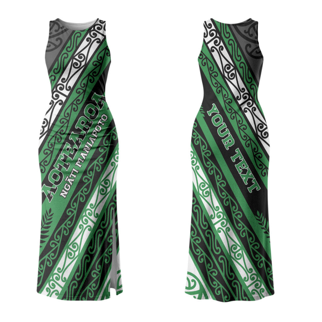 Personalised Aotearoa Ngati Maniapoto Family Matching Tank Maxi Dress and Hawaiian Shirt New Zealand Maori Tribal Fern Pattern