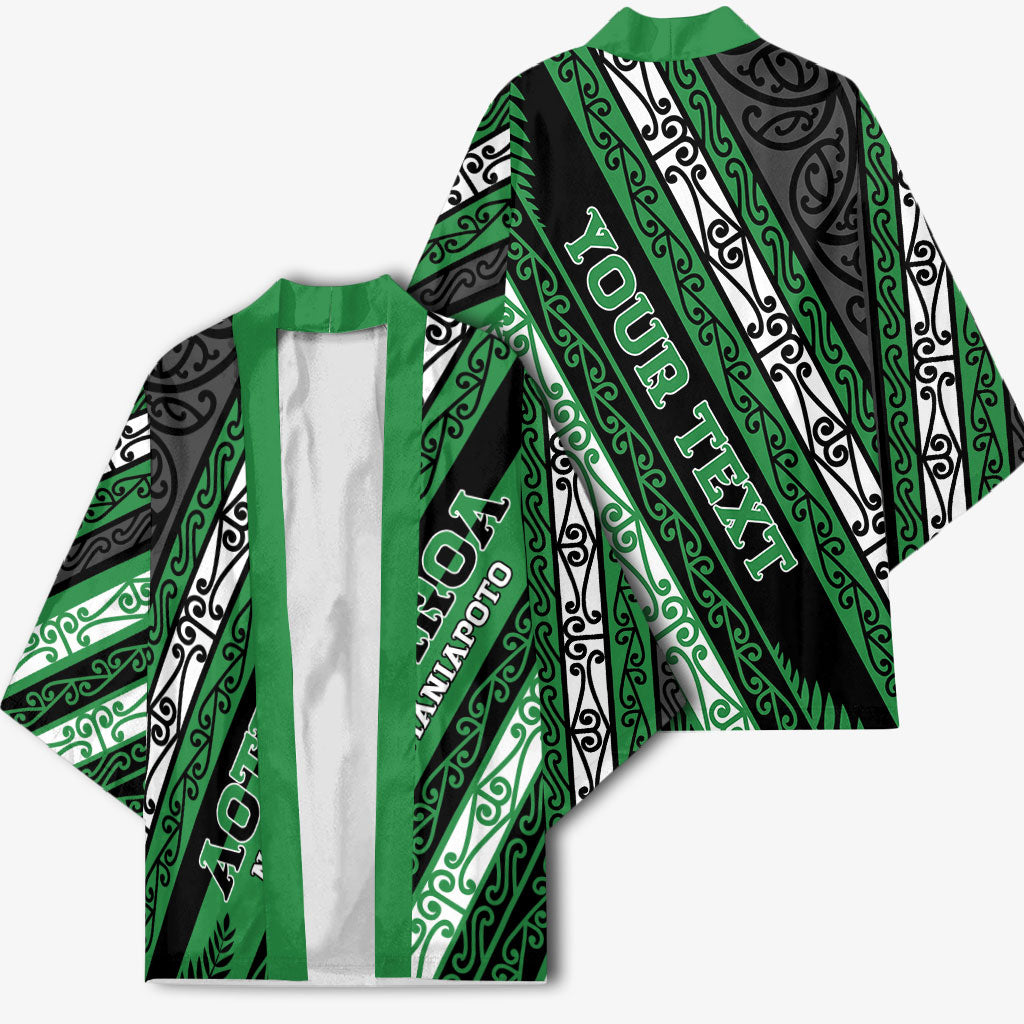 Personalised Aotearoa Ngati Maniapoto Kimono New Zealand Maori Tribal Fern Pattern