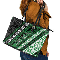 Aotearoa Ngati Maniapoto Leather Tote Bag New Zealand Maori Tribal Fern Pattern