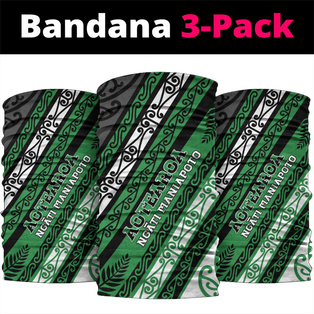Aotearoa Ngati Maniapoto Neck Gaiter New Zealand Maori Tribal Fern Pattern DT05 package One Size: 25*50cm Green - Polynesian Pride