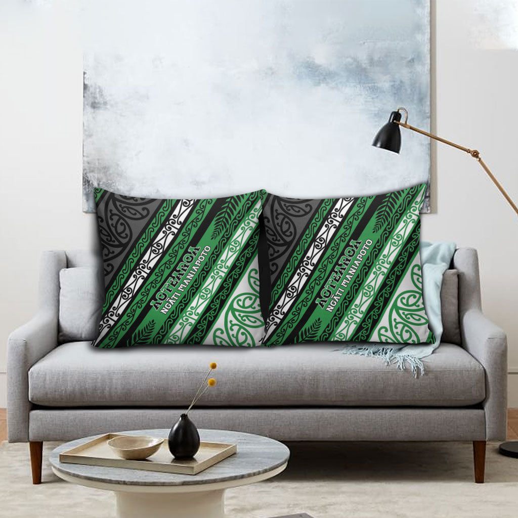 Aotearoa Ngati Maniapoto Pillow Cover New Zealand Maori Tribal Fern Pattern