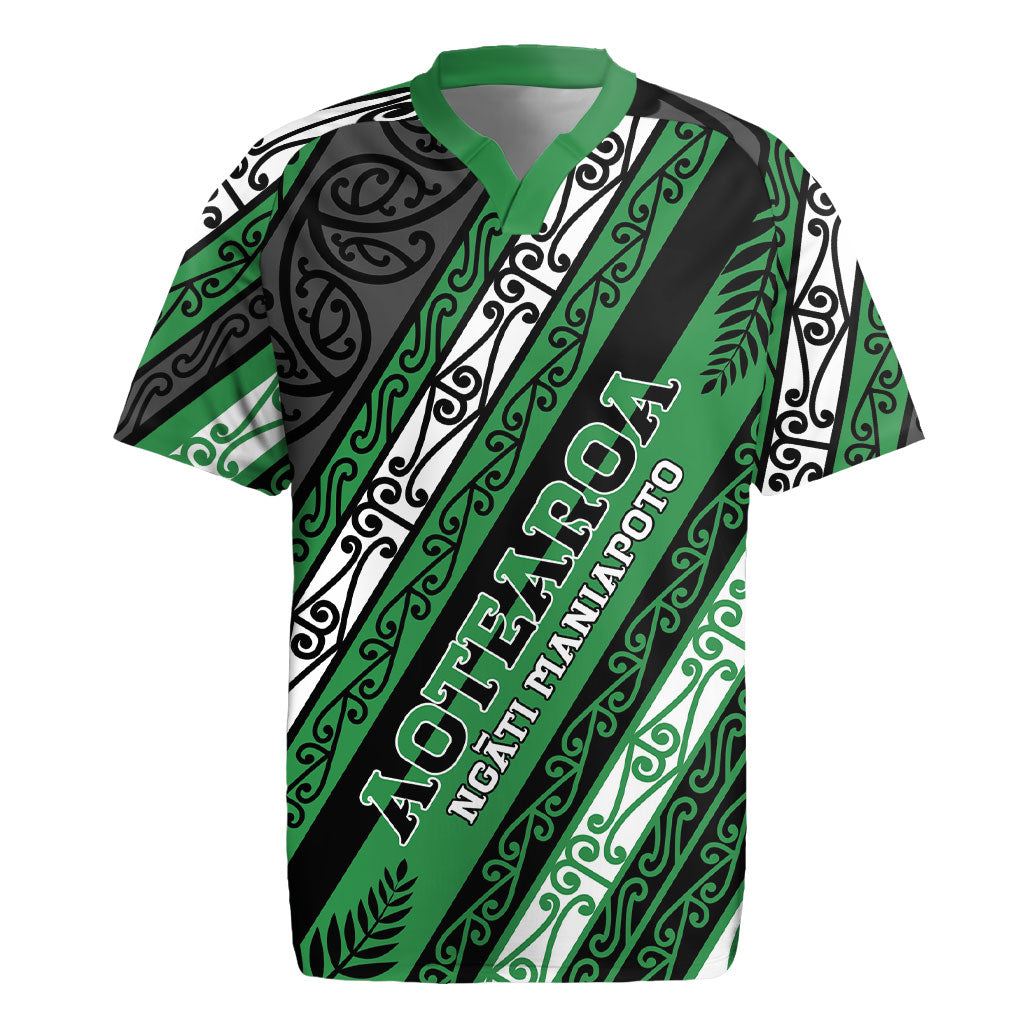 Personalised Aotearoa Ngati Maniapoto Rugby Jersey New Zealand Maori Tribal Fern Pattern DT05 Green - Polynesian Pride
