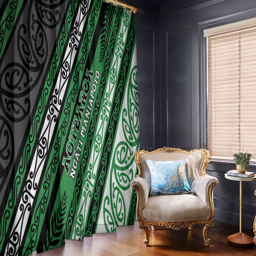 Aotearoa Ngati Maniapoto Window Curtain New Zealand Maori Tribal Fern Pattern