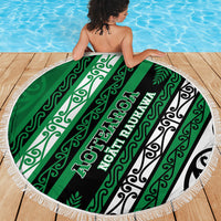 Aotearoa Ngati Raukawa Beach Blanket New Zealand Maori Tribal Fern Pattern