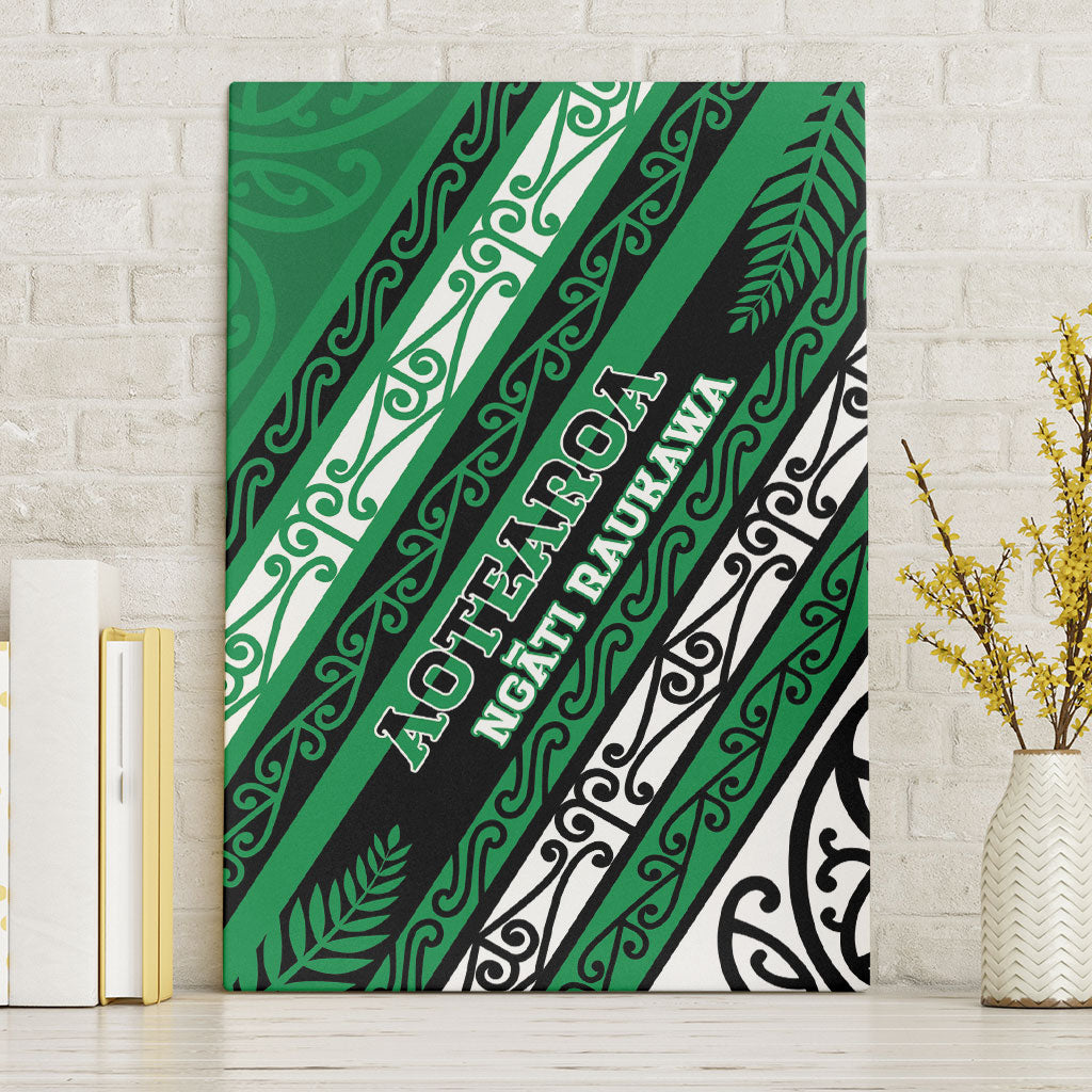 Aotearoa Ngati Raukawa Canvas Wall Art New Zealand Maori Tribal Fern Pattern DT05 Without Frame Green - Polynesian Pride