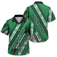 Personalised Aotearoa Ngati Raukawa Family Matching Off The Shoulder Long Sleeve Dress and Hawaiian Shirt New Zealand Maori Tribal Fern Pattern