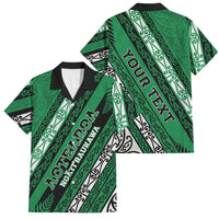 Personalised Aotearoa Ngati Raukawa Family Matching Short Sleeve Bodycon Dress and Hawaiian Shirt New Zealand Maori Tribal Fern Pattern