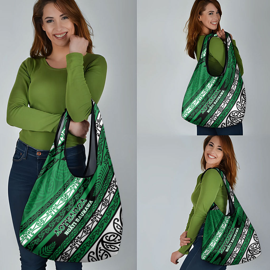 Aotearoa Ngati Raukawa Grocery Bag New Zealand Maori Tribal Fern Pattern