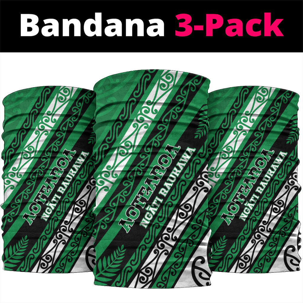 Aotearoa Ngati Raukawa Neck Gaiter New Zealand Maori Tribal Fern Pattern DT05 package One Size: 25*50cm Green - Polynesian Pride
