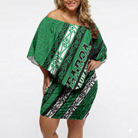 Personalised Aotearoa Ngati Raukawa Off Shoulder Short Dress New Zealand Maori Tribal Fern Pattern